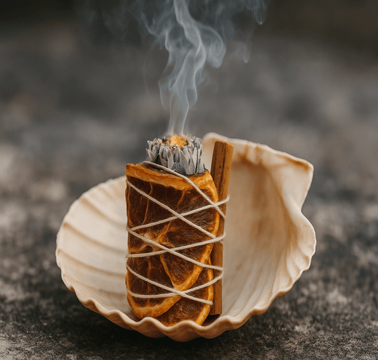 White Sage Smudge Stick with Dried Orange Slices & Cinnamon - GW Senseroom